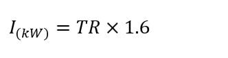 مصرف برق چیلر بر اساس تن تبرید