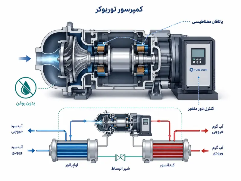 turbocor chiller 3 1 کمپرسور توربوکر چیست و چگونه کار میکند؟