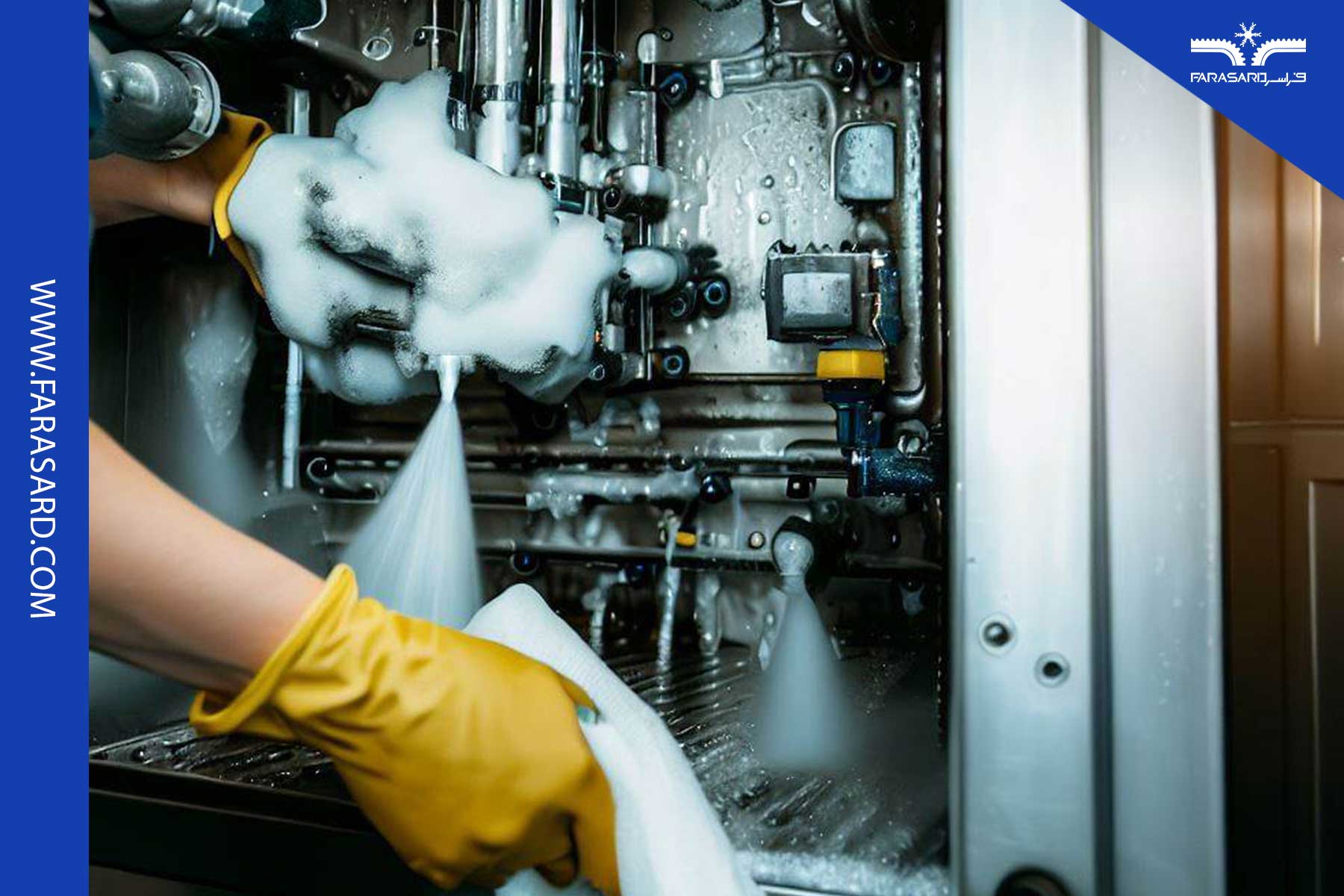 مراحل تمیز کردن دستگاه یخساز