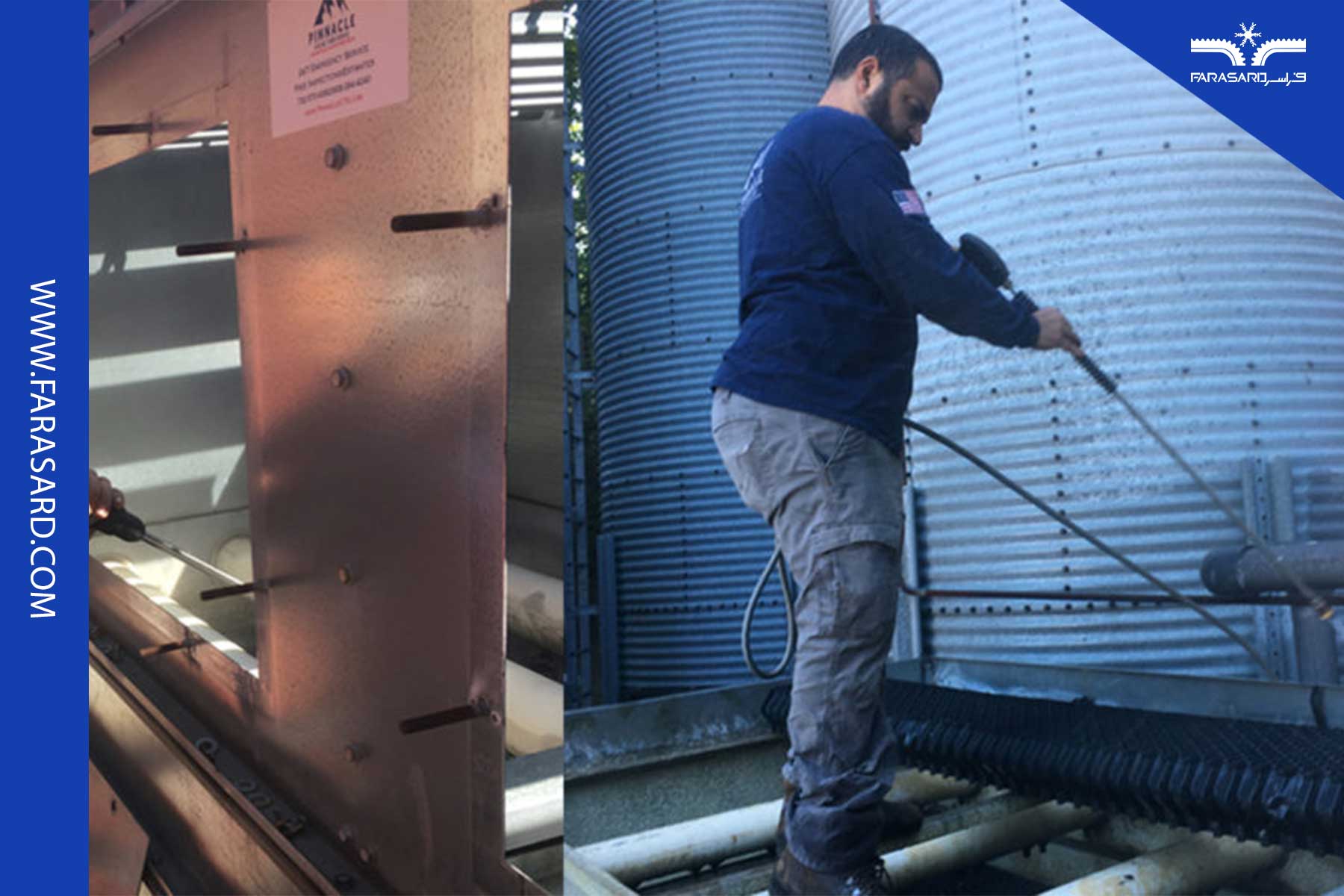 مراحل شست‌وشوی برج‌ خنک‌کننده