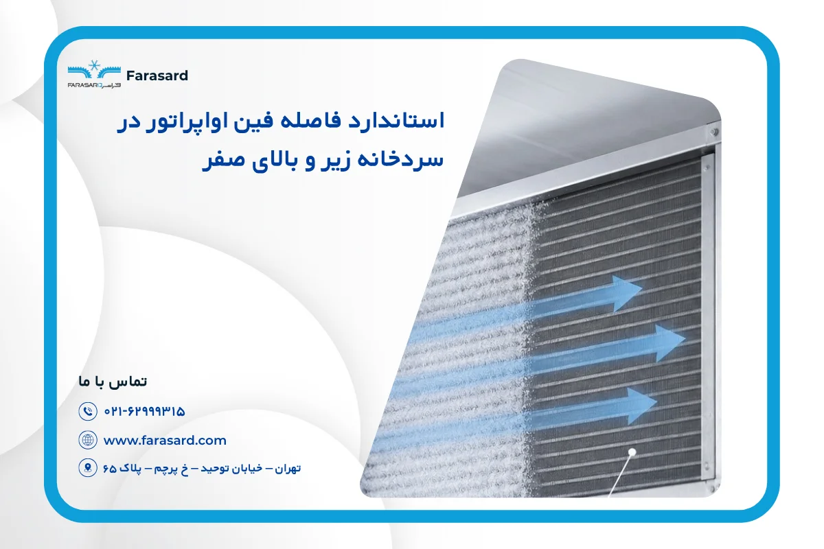 استاندارد فاصله فین اواپراتور در سردخانه زیر و بالای صفر